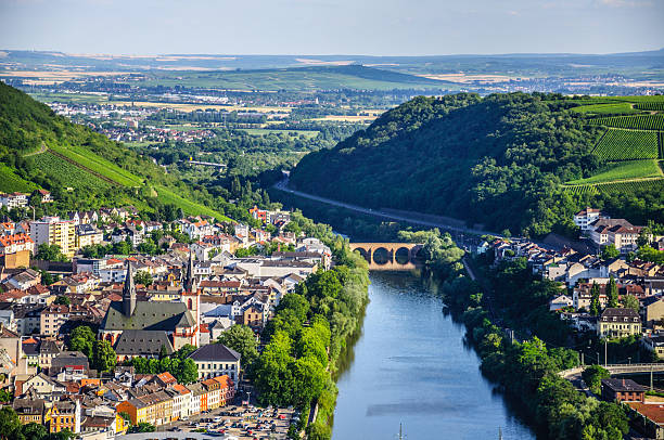 Bingen am Rhein and Rhine river in Rheinland-Pfalz, Germany